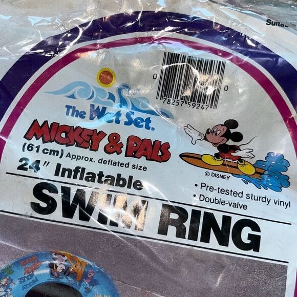 Vintage 1983 The Wet Set Swim Ring 24" Mickey & Pals Blue Minnie Mouse Duck Plut - Picture 6 of 6